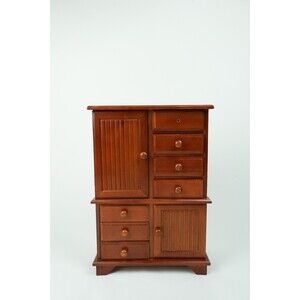 Vintage Mele Carved Wood Large Jewelry Armoire -Elegant Storage for Your Jewelry